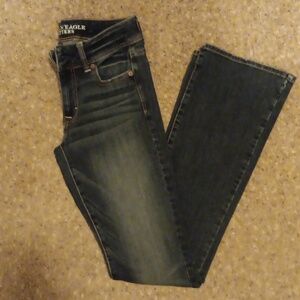 American Eagle Outfitters Women's Dark Blue Boot Cut Jeans